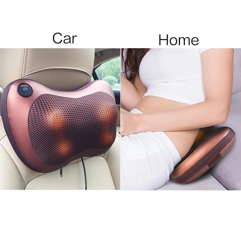 Neck Massager Neck Massage Pillow Heating Car Pillow Back and Neck Massager Shiatsu Vibrating Headrest Head Cervical Pillow